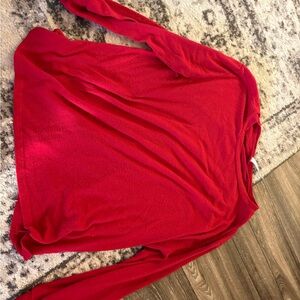 Emerald Vibrant Red Long Sleeve Top